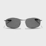 Swiftor Silver Black Polarized Rectangle Sunglasses | UV400