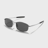 Swiftor Silver Black Polarized Rectangle Sunglasses | UV400