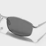 Swiftor Silver Black Polarized Rectangle Sunglasses | UV400