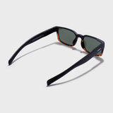 Sydney – Black Tortoise Green Rectangle Sunglasses | UV400 Polarized