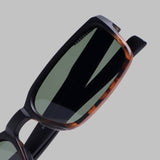 Sydney – Black Tortoise Green Rectangle Sunglasses | UV400 Polarized