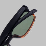 Sydney – Black Tortoise Green Rectangle Sunglasses | UV400 Polarized