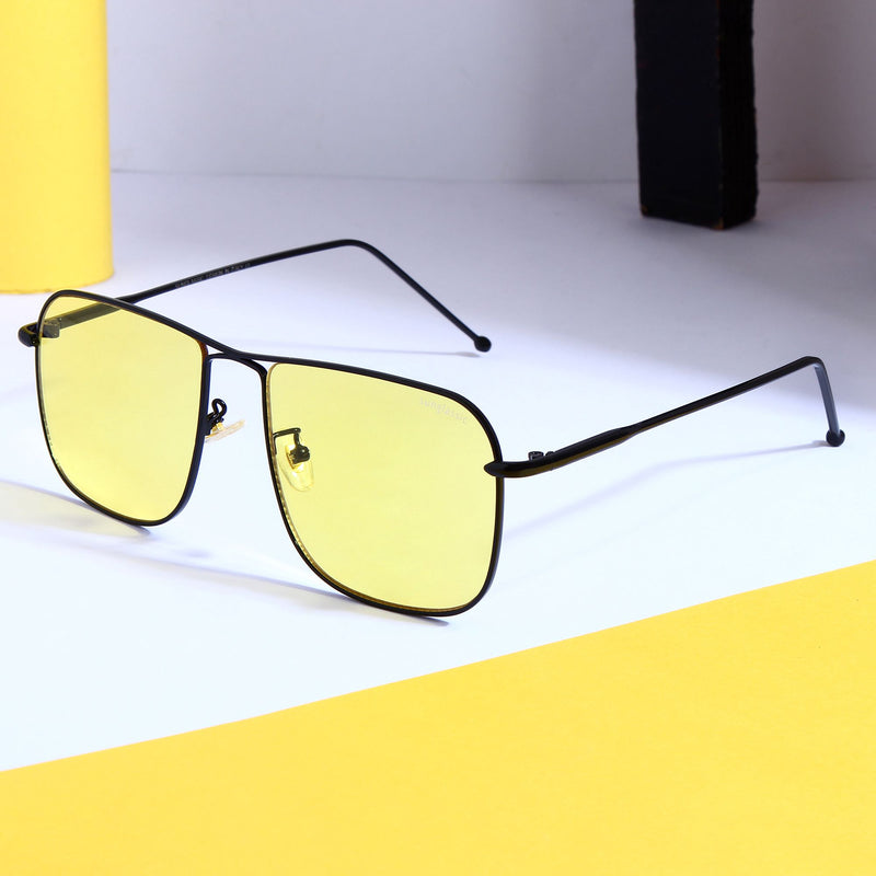 The Godfather Black Yellow Square Sunglasses