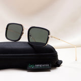 Lecter – Gold Green Rectangle Sunglasses | UV400 | Men & Women