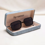 Lecter – Gun Black Rectangle Sunglasses | UV400 | Men & Women