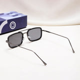 Lecter – Gun Black Rectangle Sunglasses | UV400 | Men & Women