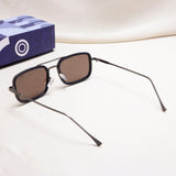 Lecter – Gun Black Brown Rectangle Sunglasses | UV400