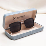 Lecter – Silver Black Rectangle Sunglasses | UV400