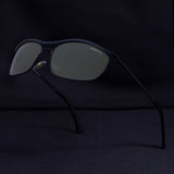 Champion Black Green Polarized Rectangle Sunglasses for Men | UV400