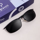 Champion Full Black Polarized Rectangle Sunglasses for Men | UV400