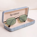 Imperio Gun Green Rectangle Sunglasses for Men & Women | UV400