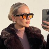 Walter Black Orange Square Sunglasses