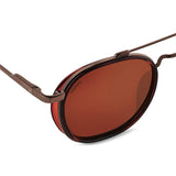 Full Brown SG4612 Metal Frame Round Sunglasses