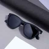 Breeze Full Black Polarized Round TR90 Sunglasses