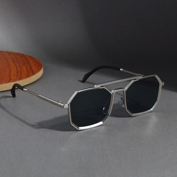 Commando Silver Black Edition Octagon Sunglasses