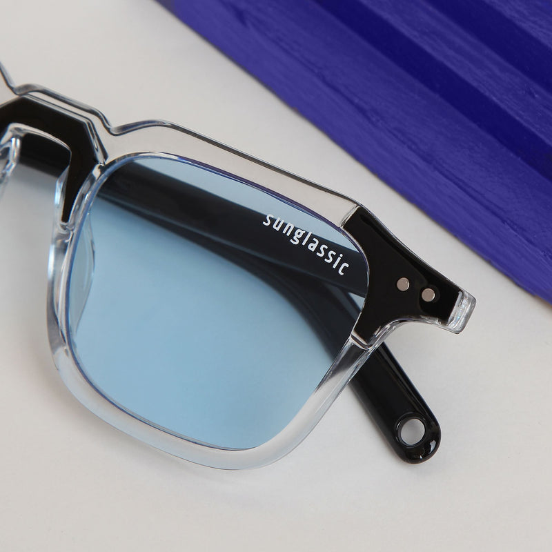 Kingsman Clear Blue Square Sunglasses