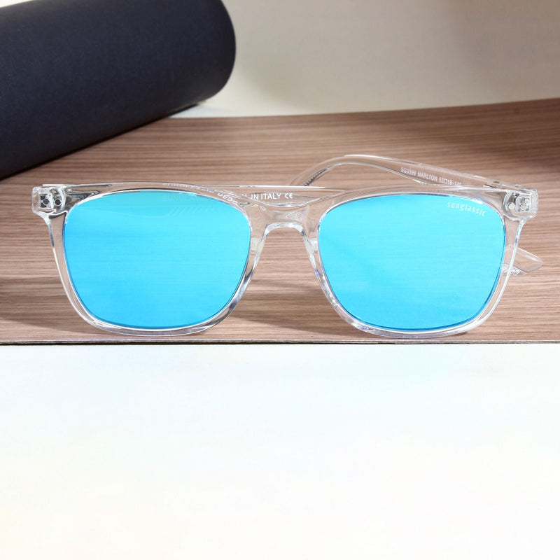 Marlton. Aqua Mercurial Polarized TR90 Square Sunglasses