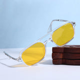 COLTON. Clear Yellow Rectangle Sunglasses