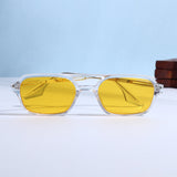 COLTON. Clear Yellow Rectangle Sunglasses