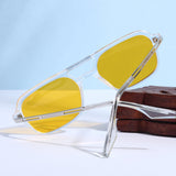 COLTON. Clear Yellow Rectangle Sunglasses