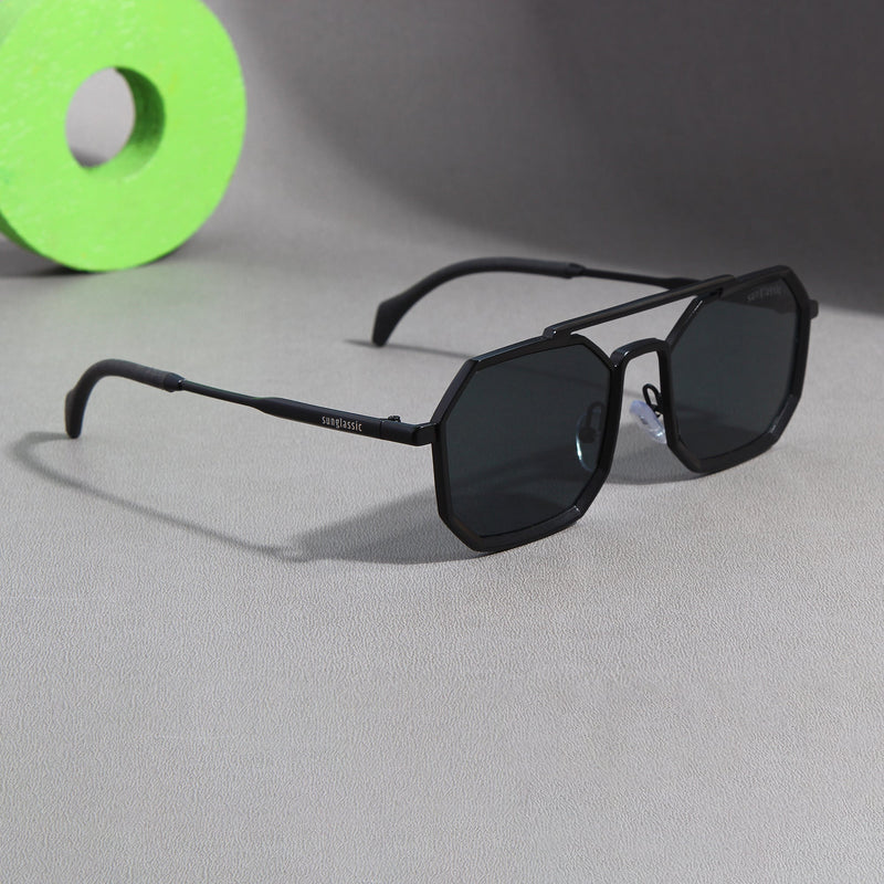 Commando Full Black Edition Octagon Sunglasses
