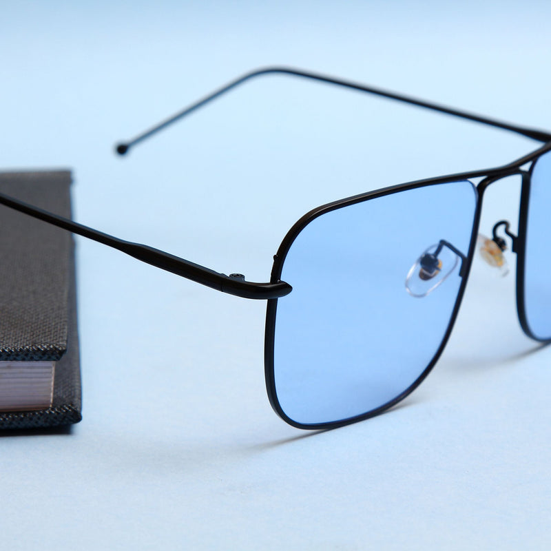 The Godfather Black Blue Square Sunglasses