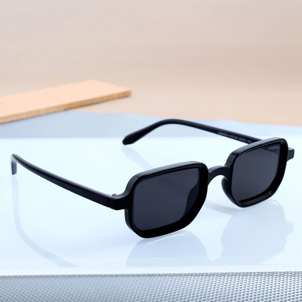 Ocean Full Black Polarized Rectangle Sunglasses