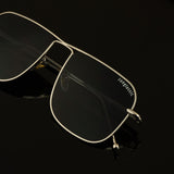 The Godfather Silver Black Square Sunglasses