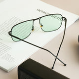 The Godfather Black Green Candy Square Sunglasses