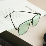 The Godfather Black Green Candy Square Sunglasses