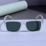Twister Clear Green Polarized Rectangle TR90 Sunglasses