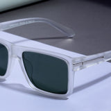 Twister Clear Green Polarized Rectangle TR90 Sunglasses