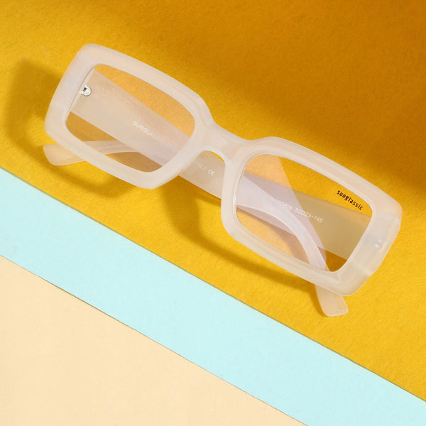 Victoria. Jelly Clear Anti-Blue Light Rectangle Sunglasses