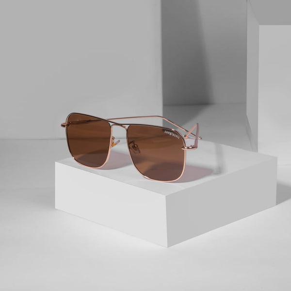 The Godfather Gold Brown Square Sunglasses